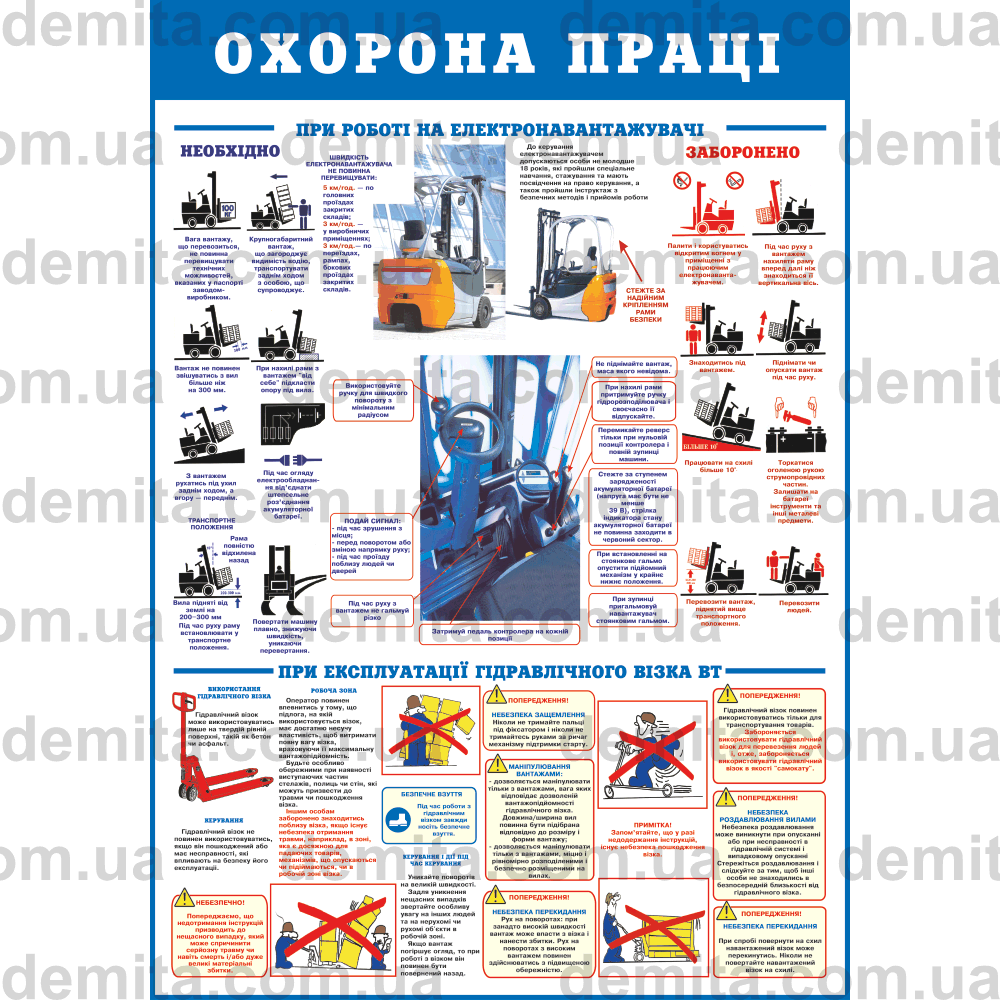 0222. Охорона праці. При роботі на електронавантажувачі. При експлуатації гідравлічного візка.