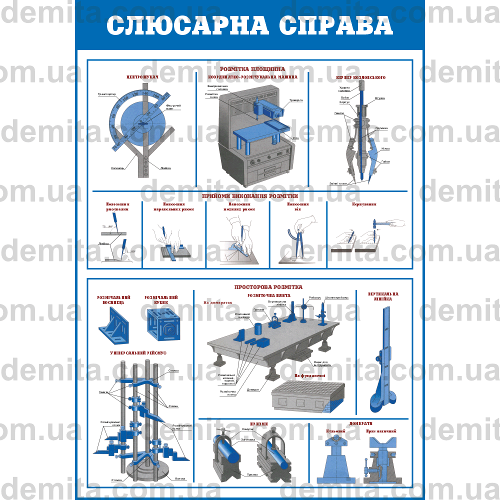 0793. Слюсарна справа. Розмітка площинна. Просторова розмітка.