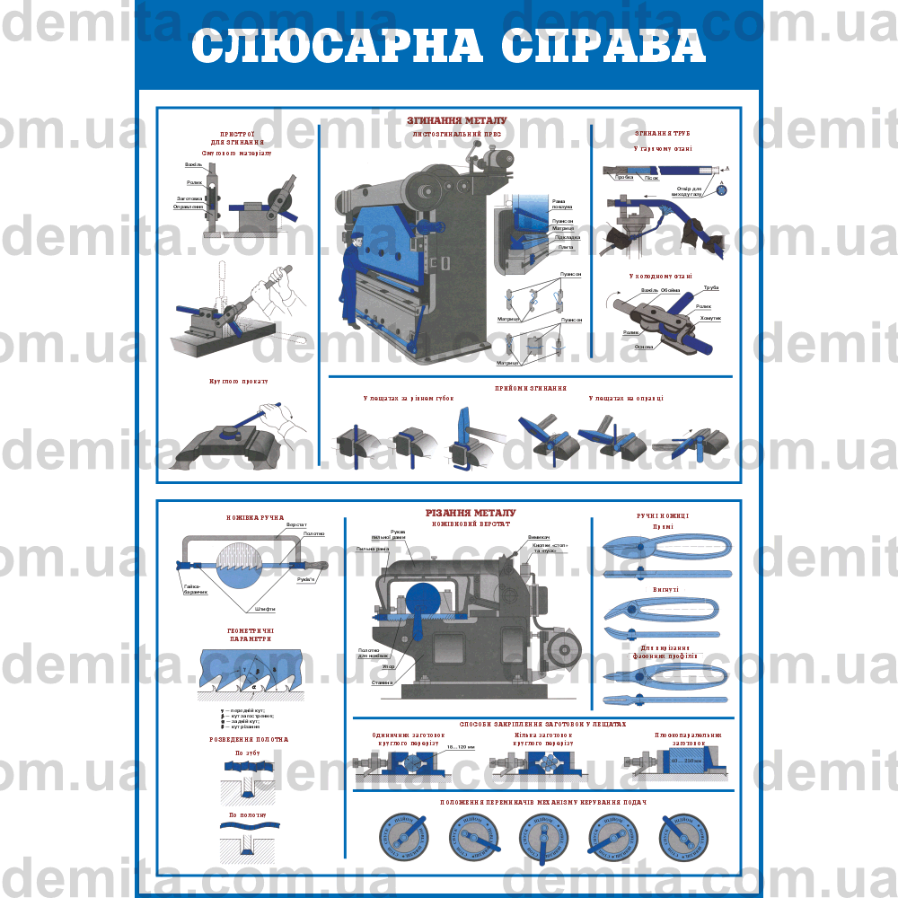 0795. Слюсарна справа. Згинання металу. Різання металу.