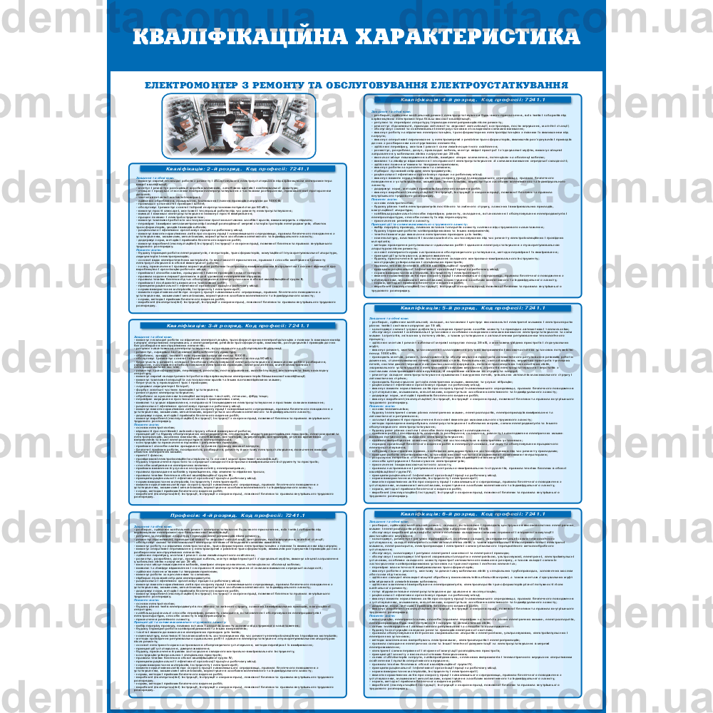 0914. Кваліфікаційна характеристика. Електромонтер з ремонту та обслуговування електроустаткування.