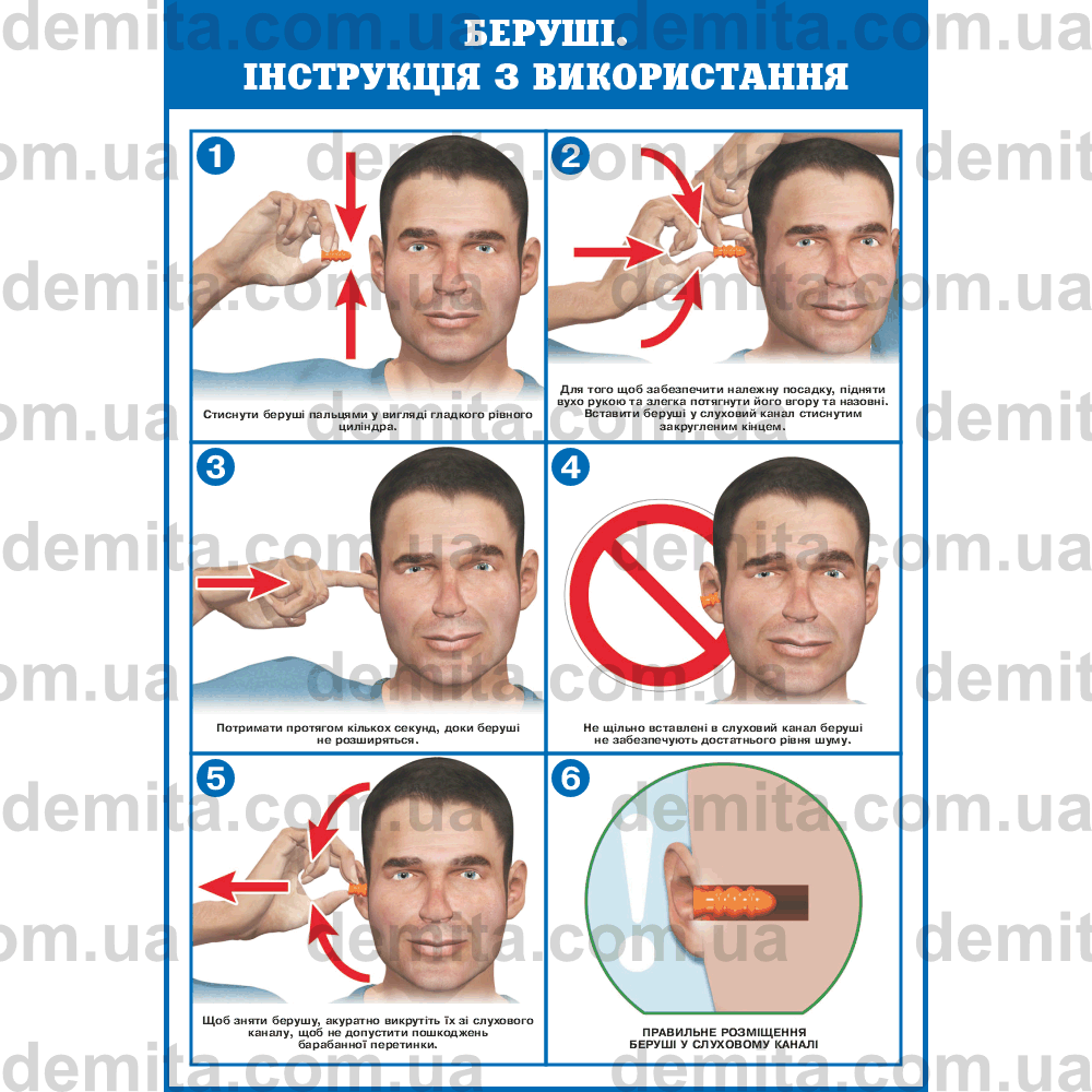1081. Беруші. Інструкція з використання.