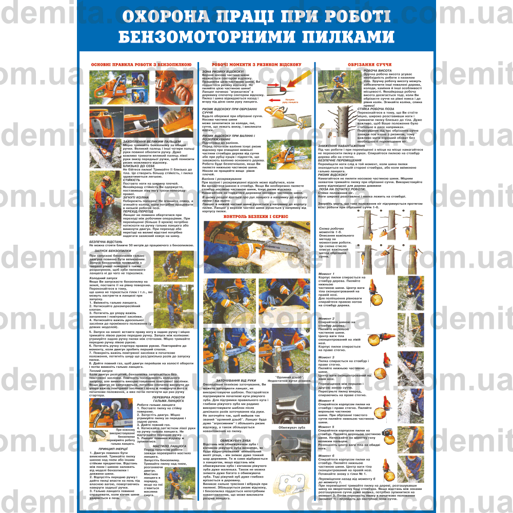 1098. Охорона праці при роботі бензомоторними пилками.