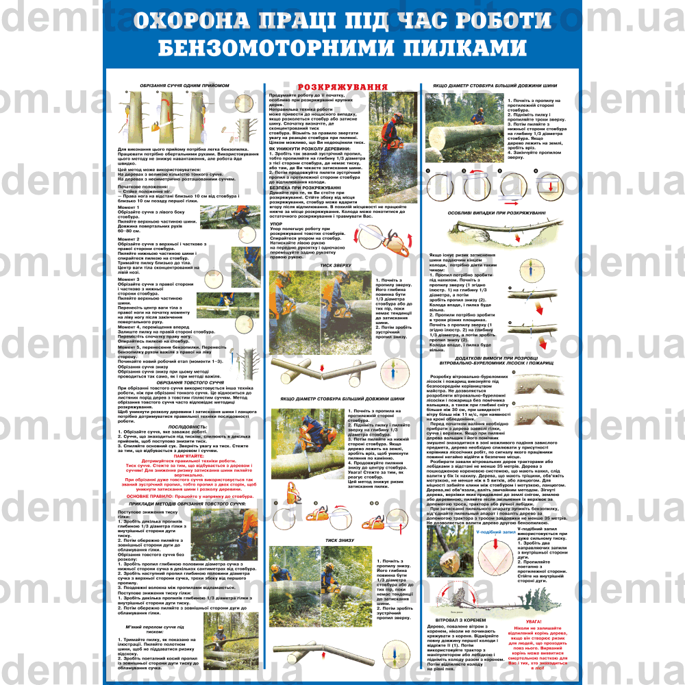 1099. Охорона праці під час роботи бензомоторними пилками.