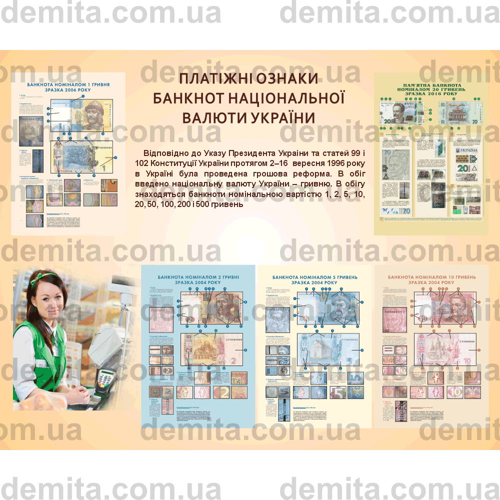 1500. Платіжні ознаки банкнот національної валюти України.