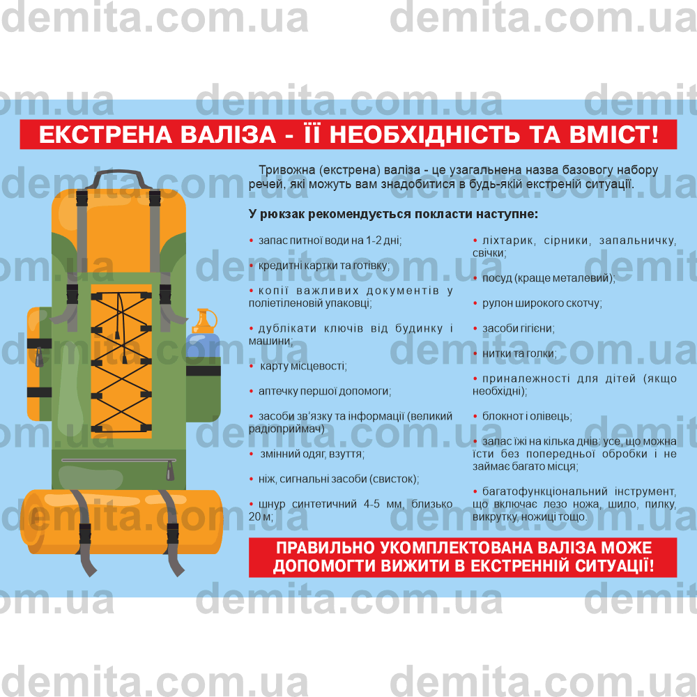 2269. Екстрена валіза - її необхідність та вміст!